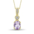 thumbnail image 1 of JewelersClub 1 1/2 Carat T.G.W. Pink Amethyst And White Diamond Accent 14K Gold Over Silver Pendant, 18", 1 of 4