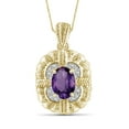 thumbnail image 1 of JewelersClub 1 1/3 Carat T.G.W. Amethyst And White Diamond Accent 14K Gold Over Silver Pendant, 18", 1 of 4