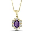 thumbnail image 1 of JewelersClub 1 1/3 Carat T.G.W. Amethyst And White Diamond Accent 14K Gold Over Silver Pendant, 18", 1 of 4