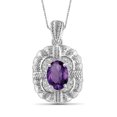 thumbnail image 1 of JewelersClub 1 1/3 Carat T.G.W. Amethyst And White Diamond Accent Sterling Silver Pendant, 18", 1 of 4