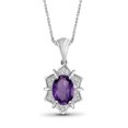 thumbnail image 1 of JewelersClub 1 1/3 Carat T.G.W. Amethyst And White Diamond Accent Sterling Silver Pendant, 18", 1 of 4