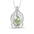 thumbnail image 1 of JewelersClub 1 1/3 Carat T.G.W. Green Amethyst And White Diamond Accent Sterling Silver Pendant, 18", 1 of 4