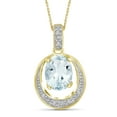 thumbnail image 1 of JewelersClub 1 1/7 Carat T.G.W. Aquamarine And White Diamond Accent 14K Gold Over Silver Pendant, 18", 1 of 4