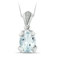 thumbnail image 1 of JewelersClub 1 1/7 Carat T.G.W. Aquamarine And White Diamond Accent Sterling Silver Pendant, 18", 1 of 4