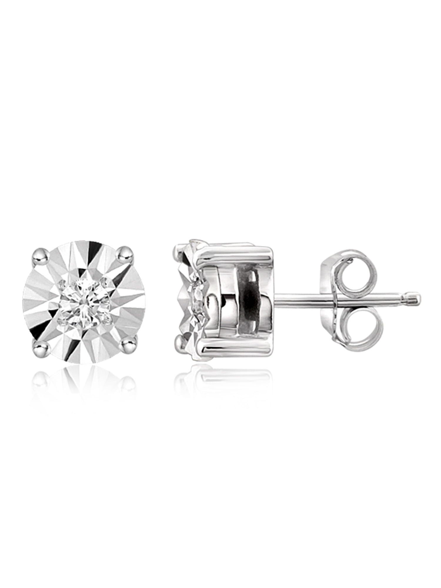 JewelersClub 1/10 Carat T.W. White Diamond Sterling Silver Stud Earrings
