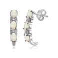 thumbnail image 1 of JewelersClub 1.15 CTW Opal Hoop Earrings – Sterling Silver (.925)| Hypoallergenic Hoops for Women - Oval Cut Set with Push Backs, 1 of 3