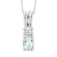thumbnail image 1 of JewelersClub 1/2 Carat T.G.W. Aquamarine And White Diamond Accent 14K Gold Over Silver Women's Pendant, 18", 1 of 4