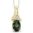 thumbnail image 1 of JewelersClub 1/2 Carat T.G.W. Mystic Topaz And White Diamond Accent 14K Gold Over Silver Pendant, 18", 1 of 3