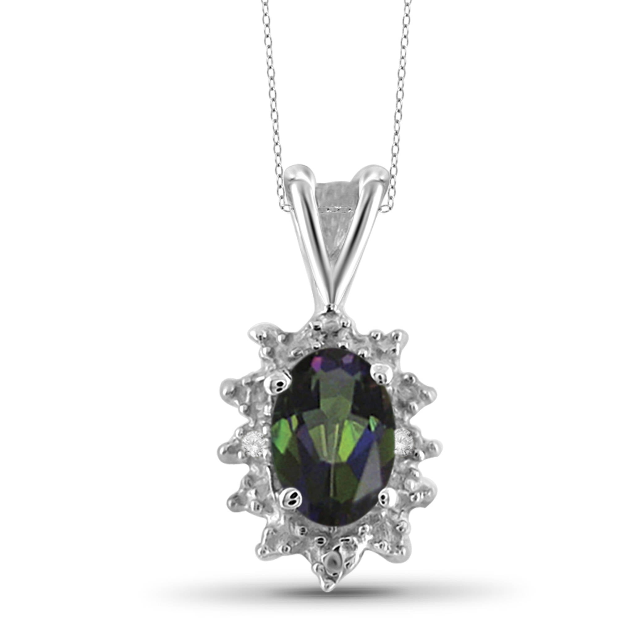 JewelersClub 1/2 Carat T.G.W. Mystic Topaz And White Diamond Accent Sterling Silver Pendant, 18"