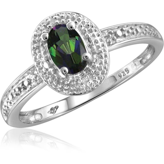 JewelersClub 1/2 Carat T.G.W. Mystic Topaz And White Diamond Accent Sterling Silver Ring