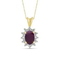 thumbnail image 1 of JewelersClub 1/2 Carat T.G.W. Ruby And White Diamond Accent 14K Gold Over Silver Women's Pendant, 18", 1 of 4