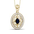 thumbnail image 1 of JewelersClub 1/2 Carat T.G.W. Sapphire And White Diamond Accent 14K Gold Over Silver Women's Pendant, 18", 1 of 4