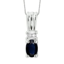 JewelersClub 1/2 Carat T.G.W. Sapphire And White Diamond Accent Sterling Silver Women's Pendant, 18"