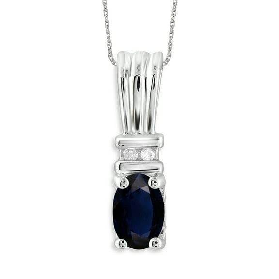 JewelersClub 1/2 Carat T.G.W. Sapphire And White Diamond Accent Sterling Silver Women's Pendant, 18"