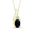thumbnail image 1 of JewelersClub 1/3 Carat T.G.W. Sapphire And White Diamond Accent 14K Gold Over Silver Pendant, 18", 1 of 4