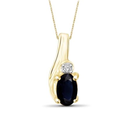 JewelersClub 1/3 Carat T.G.W. Sapphire And White Diamond Accent 14K Gold Over Silver Pendant, 18"