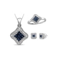thumbnail image 1 of JewelersClub 1/3 Carat T.W. Blue And White Diamond Sterling Silver 3 Piece Jewelry Set, 1 of 10