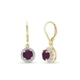thumbnail image 1 of JewelersClub 1.35 CTW Ruby Drop Earrings – 14k gold-plated Silver (.925)| Hypoallergenic Drops for Women - Round Cut Set with Lever Backs, 1 of 5