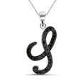 thumbnail image 1 of JewelersClub 1/4 CTW Black Diamond Initial Letter Pendant Necklace for Women | .925 Sterling Silver S Alphabet Monogram Necklaces for Girls | Script Capital Letters | Personalized Jewelry Gift for Her, 1 of 5
