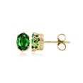 thumbnail image 1 of JewelersClub 1.65 CTW Chrome diopside Stud Earrings – 14K Gold Plated Silver (.925)| Hypoallergenic Studs for Women - Oval Cut Set with Push Backs, 1 of 3