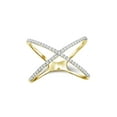 thumbnail image 1 of JewelersClub 1/7 Carat White Diamond Ring with 14K Gold over Silver X Ring | Real Diamond Ring with Hypoallergenic Gold Plating Ring Band, 1 of 5