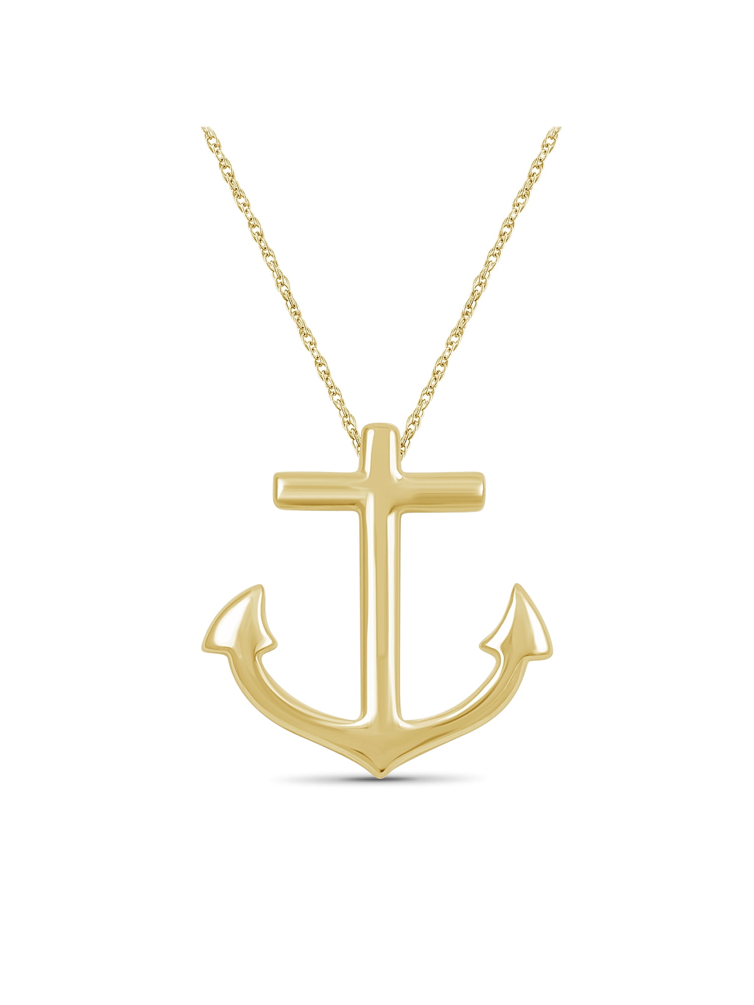 JewelersClub 14K Gold Over Silver Anchor Pendant