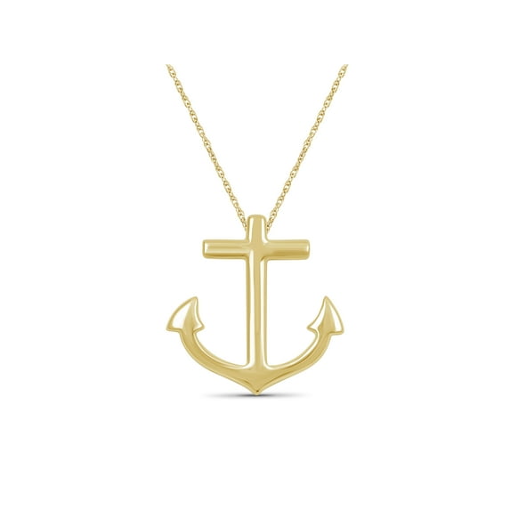 JewelersClub 14K Gold Over Silver Anchor Pendant