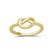 JewelersClub 14K Gold Over Silver Love Knot Friendship Ring for Women | Dainty Gold over Silver Promise Ring For Women | Silver Celtic Knot Ring For Women