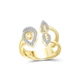 thumbnail image 1 of JewelersClub 14K Gold Plated Silver 0.15 Carat White diamond Open Ring for Women | Diamonds for Everyday Womens Wear, 1 of 4