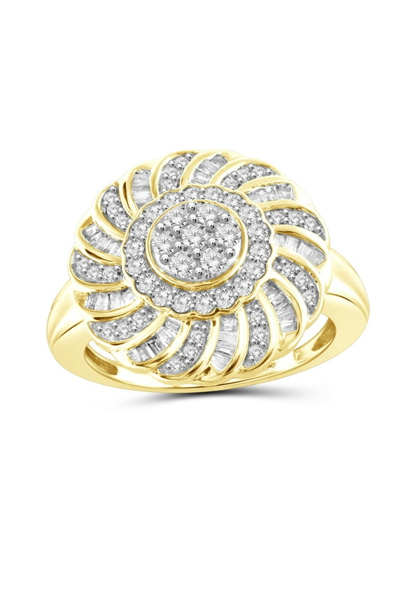14K Gold Plated Silver 1.00 Carat White diamond Ring for Women | Diamonds for Everyday Womens Wear