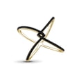 thumbnail image 1 of JewelersClub 14K Gold Plated Silver Criss Cross Ring – 0.15 Carat Black Diamond Ring with 14K Gold Plated Silver X Ring – Real Diamond Criscross Ring with Hypoallergenic 14K Gold Plated Silver Ring, 1 of 4