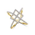 thumbnail image 1 of JewelersClub 14K Gold Plated Silver Criss Cross Ring – 0.15 Carat White Diamond Ring with 14K Gold Plated Silver X Ring – Diamond Criscross Ring with Hypoallergenic 14K Gold Plated Silver Ring Band, 1 of 4