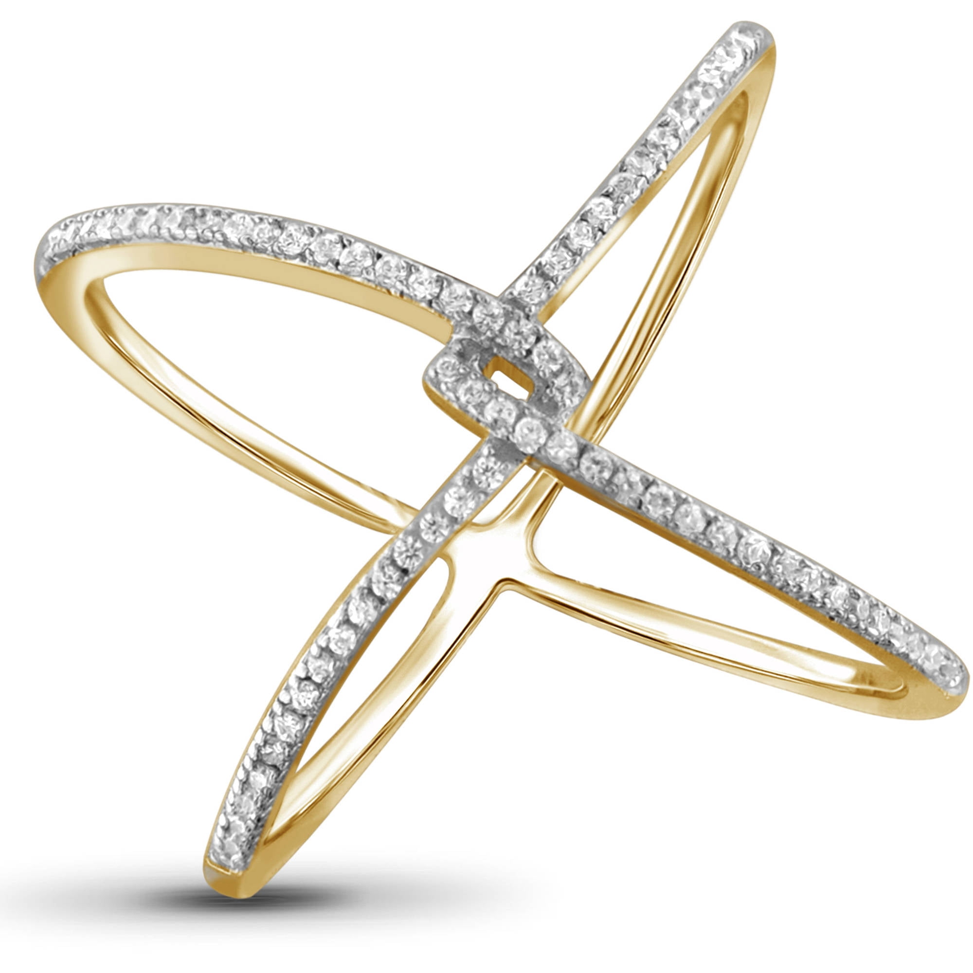 Diamond Criss Cross Ring | Bijoux Majesty