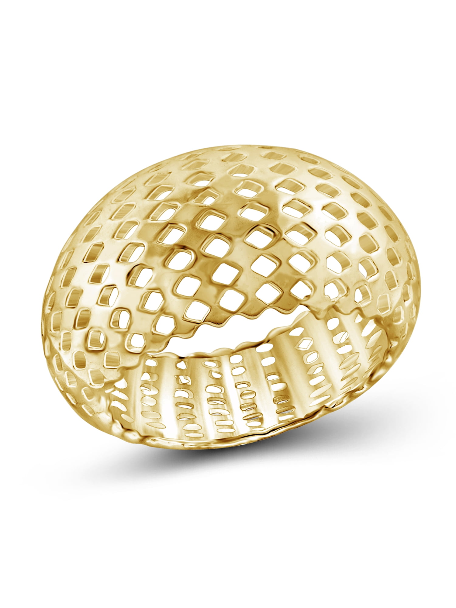 JewelersClub 14K Gold Plated Silver Dome Shape Cocktail Ring for Women | Dainty 14K Gold Plated Silver Promise Ring For Women | Silver Dome Shape Cocktail Ring For Women