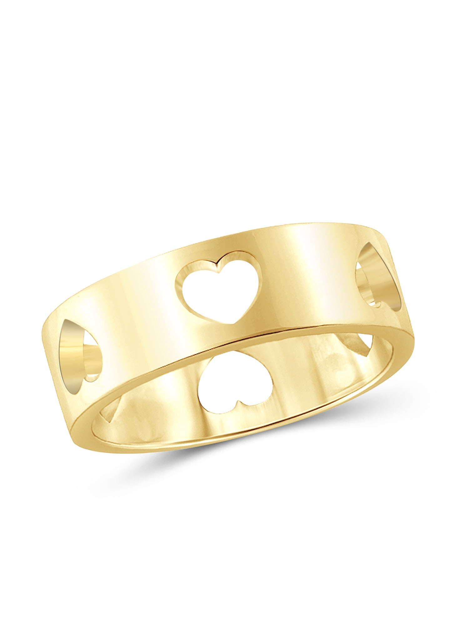 JewelersClub 14K Gold Plated Silver Heart Ring for Women | Dainty 14K Gold Plated Silver Promise Ring For Women | Silver Heart Ring For Women