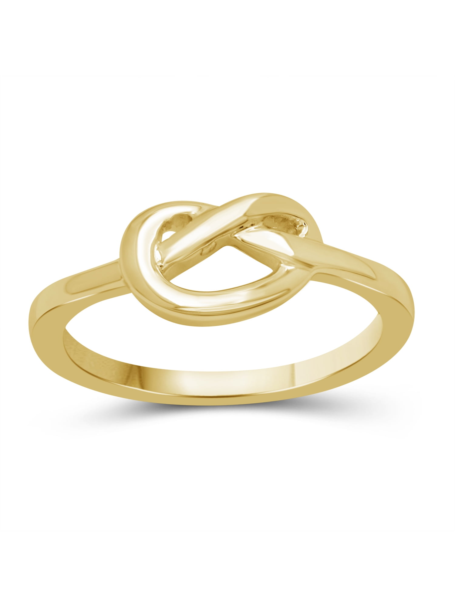 JewelersClub 14K Gold Over Silver Love Knot Friendship Ring for Women | Dainty Gold over Silver Promise Ring For Women | Silver Celtic Knot Ring For Women
