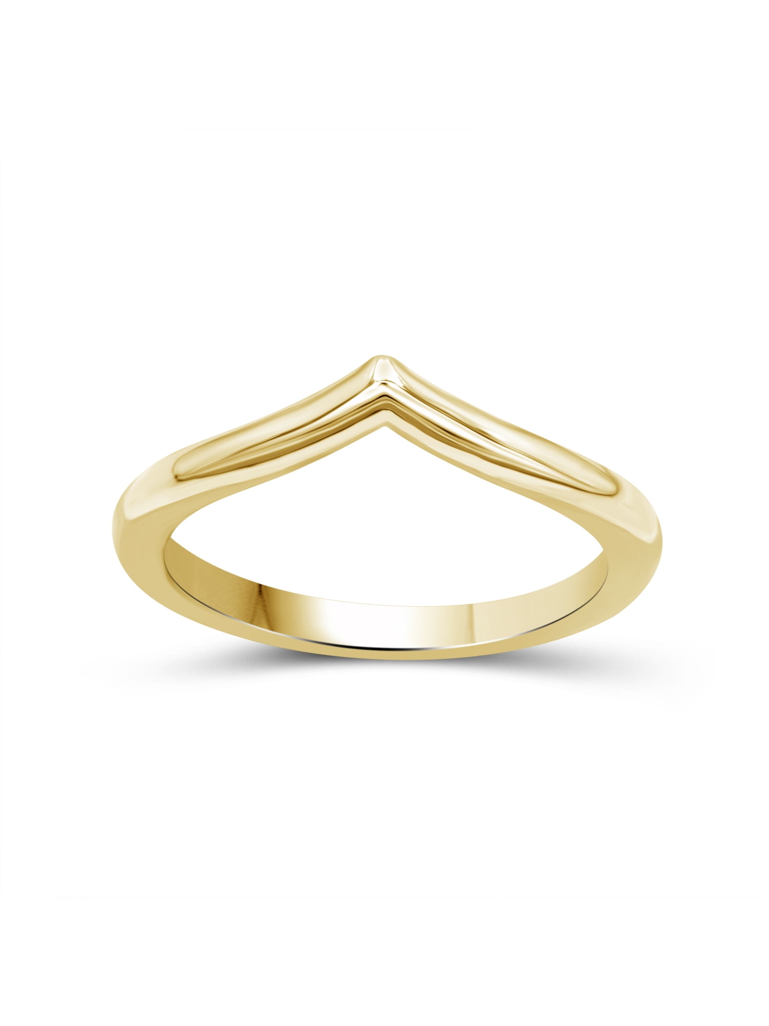 JewelersClub 14K Gold over Silver Wishbone Friendship Ring for Women | Dainty Gold over Silver Promise Ring For Women | Silver Friendship Ring For Women