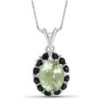 thumbnail image 1 of JewelersClub 2.00 Carat T.G.W. Green Amethyst And Black Diamond Accent Sterling Silver Pendant, 18", 1 of 4