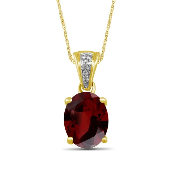 JewelersClub 2 1/5 Carat T.W. Garnet And White Diamond Accent Sterling Silver Pendant, 18"