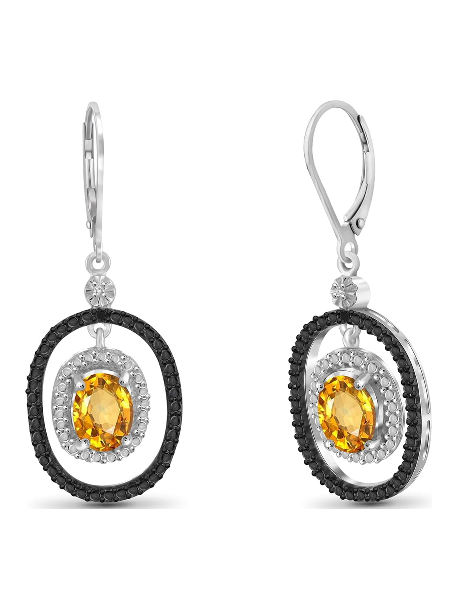 JewelersClub 2.20 CTW Citrine Drop Earrings – Sterling Silver (.925)| Hypoallergenic Drops for Women - Oval Cut Set with Lever Backs