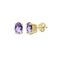thumbnail image 1 of JewelersClub 3/4 Carat T.G.W. Amethyst 14K Gold Over Silver Stud Earrings, 1 of 4