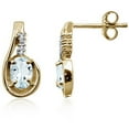 thumbnail image 1 of JewelersClub 3/4 Carat T.G.W. Aquamarine And White Diamond Accent 14K Gold Over Silver Earrings, 1 of 1