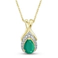 thumbnail image 1 of JewelersClub 3/4 Carat T.G.W. Emerald And White Diamond Accent 14k Gold Over Silver Pendant, 1 of 4