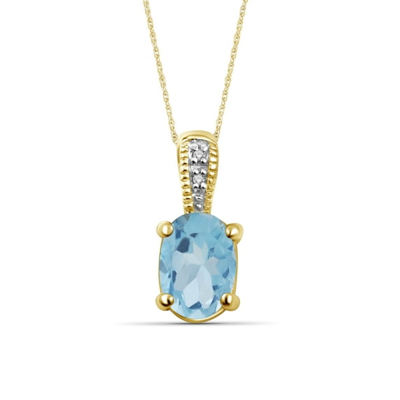 JewelersClub 3/4 Carat T.G.W. Sky Blue Topaz And White Diamond Accent 14K Gold Over Silver Silver Pendant
