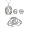 thumbnail image 1 of JewelersClub 3-Piece White Diamond Sterling Silver Earrings Set, Sterling Silver Necklace, Sterling Silver Rings – Octagon Shaped Jewelry – Jewelry Sets for Women – Birthday Gifts by, 1 of 10