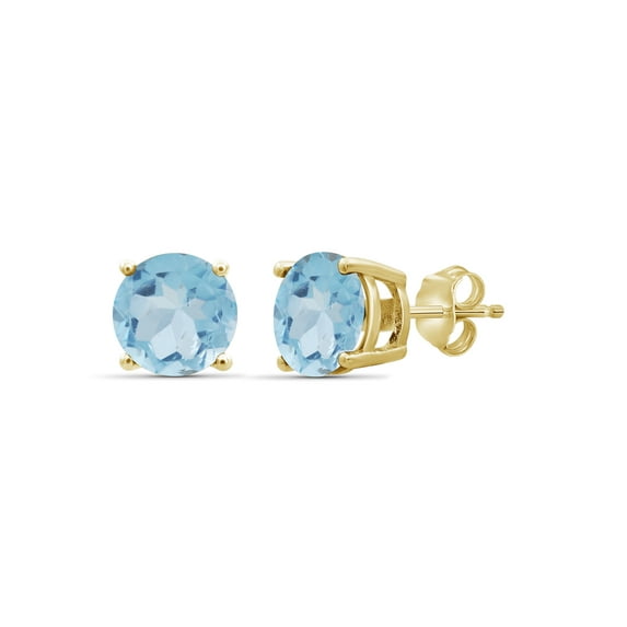 JewelersClub 4 1/3 Carat T.G.W. Sky Blue Topaz 14K Gold Over Silver Stud Earrings