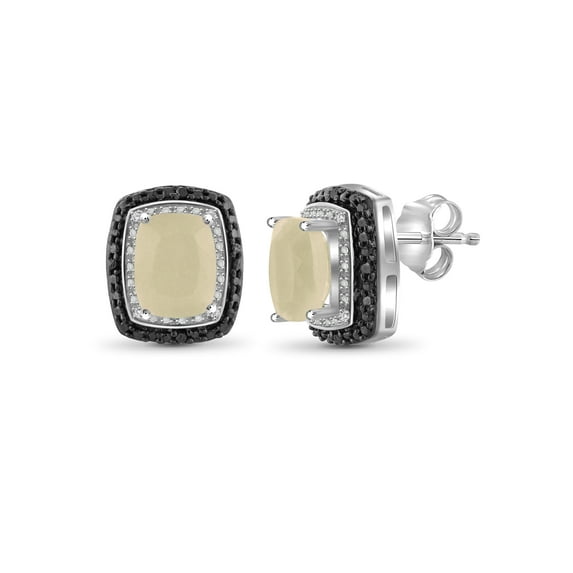 JewelersClub 6.00 Carat T.G.W. Moonstone And White Diamond Accent Sterling Silver Earrings