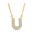 thumbnail image 1 of JewelersClub Accent White Diamond Initial Letter Pendant Necklace for Women | Customizable 14k Gold Plated Silver U Alphabet Monogram Necklaces for Girls | Personalized Jewelry Gift for Her, 1 of 5