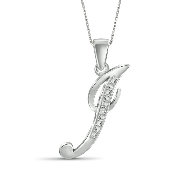JewelersClub Accent White Diamond Initial Letter Pendant Necklace