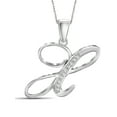 thumbnail image 1 of JewelersClub Accent White Diamond Initial Letter Pendant Necklace for Women | Customizable Sterling Silver X Alphabet Monogram Necklaces for Girls |Cursive Letters | Personalized Jewelry Gift for Her, 1 of 5